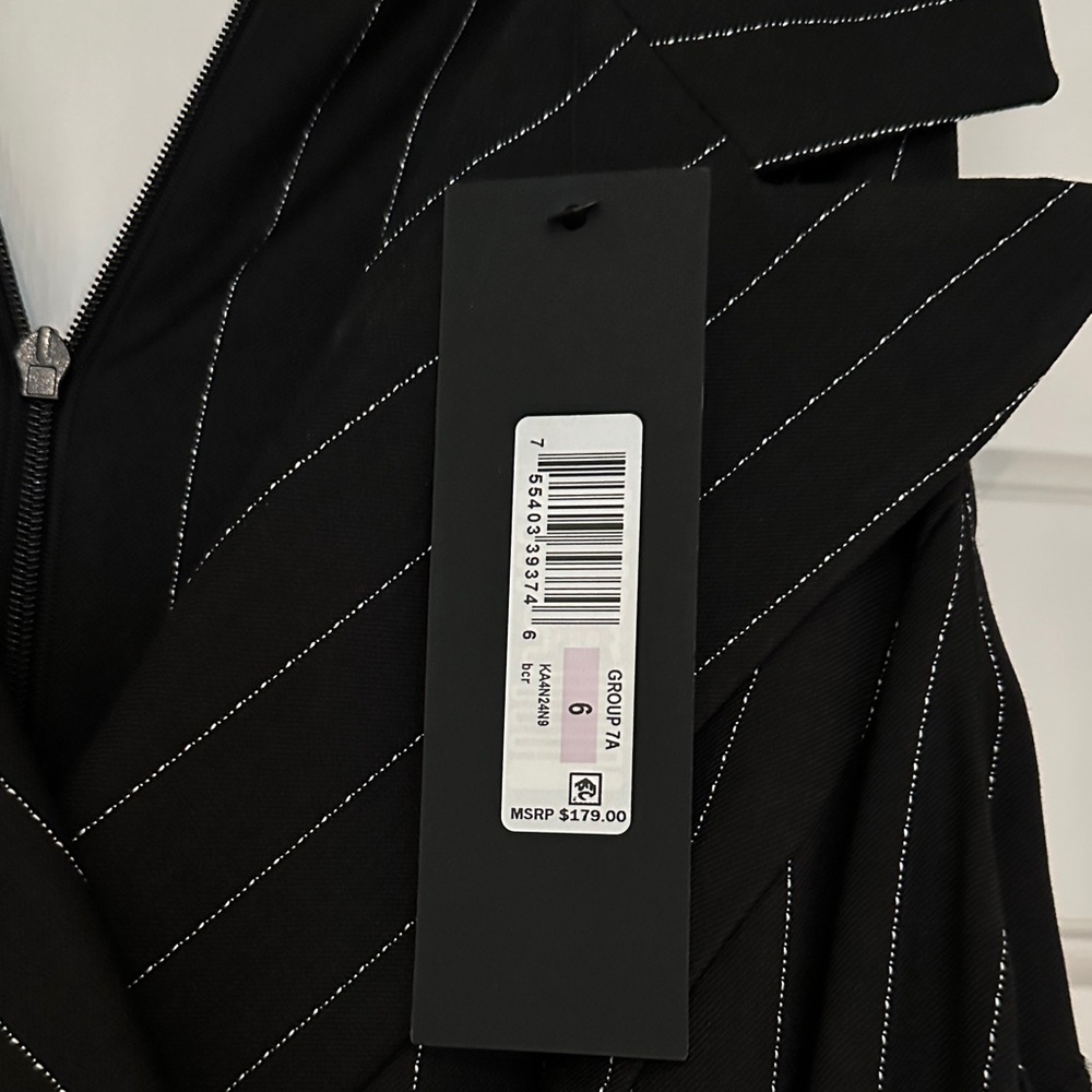 Donna Karan Black Pinstripe Jumpsuit - Picture 2 of 2